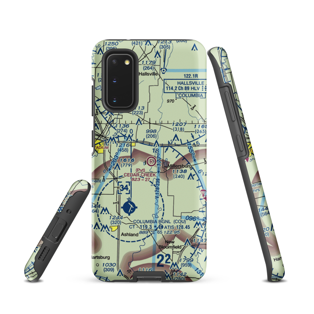 Cedar Creek Airport (MO74) VFR Sectional Samsung Phone Case Samsung Galaxy S20 model shown