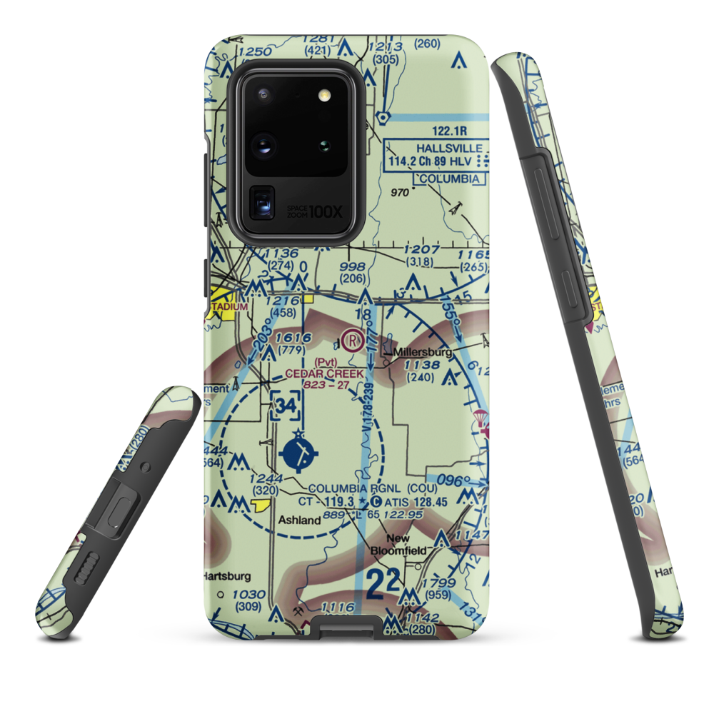Cedar Creek Airport (MO74) VFR Sectional Samsung Phone Case Samsung Galaxy S20 Ultra model shown