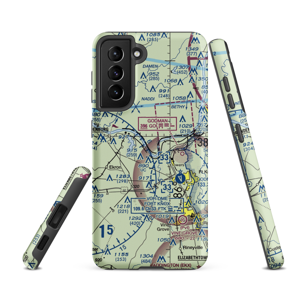 Cedar Farm Airport (28II) VFR Sectional Samsung Phone Case Samsung Galaxy S21 FE model shown
