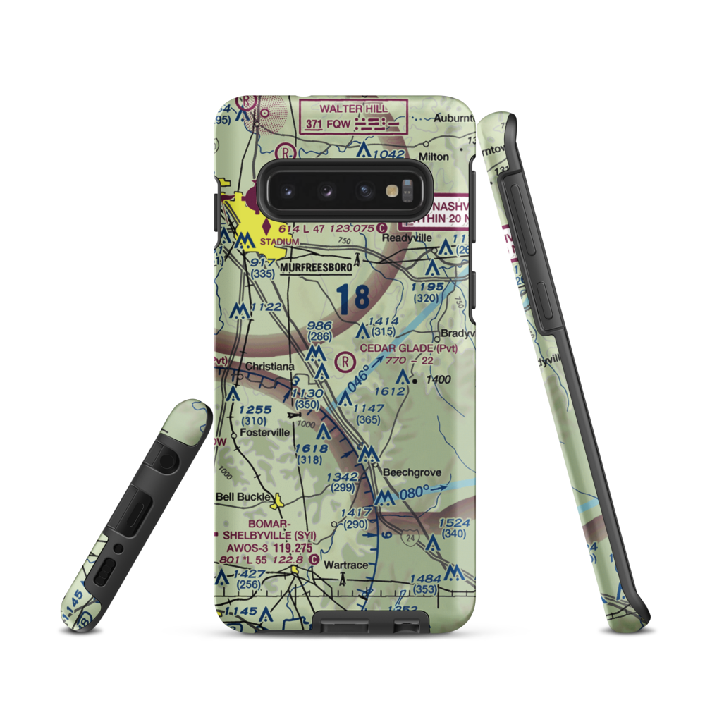 Cedar Glade Aerodrome (TN83) VFR Sectional Samsung Phone Case Samsung Galaxy S10 model shown