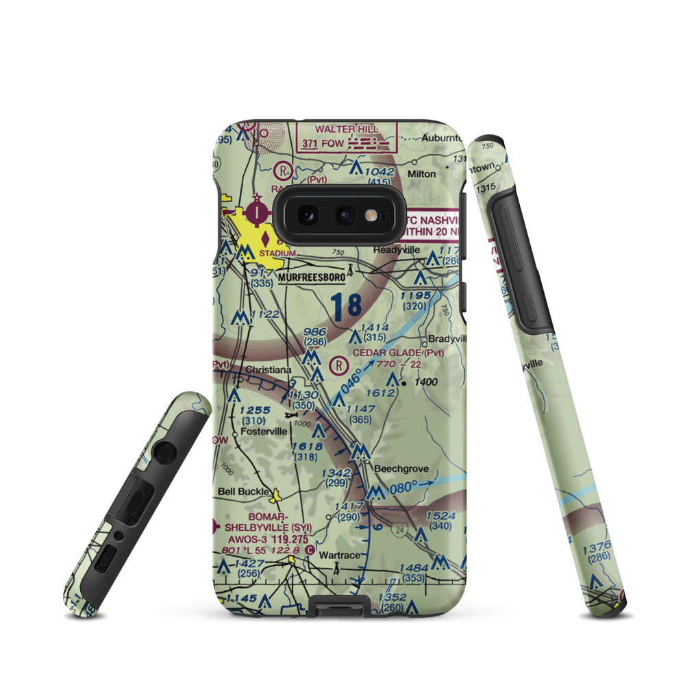 Cedar Glade Aerodrome (TN83) VFR Sectional Samsung Phone Case Samsung Galaxy S10e model shown