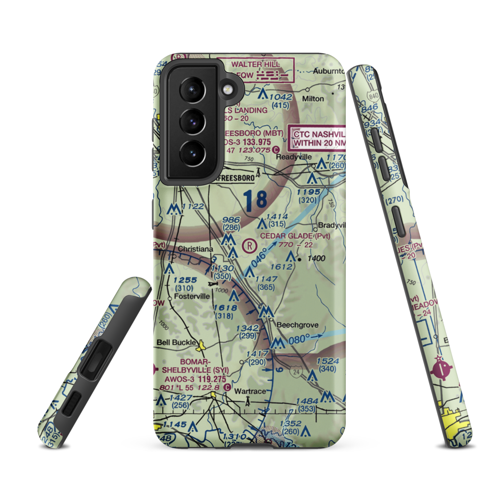 Cedar Glade Aerodrome (TN83) VFR Sectional Samsung Phone Case Samsung Galaxy S21 FE model shown