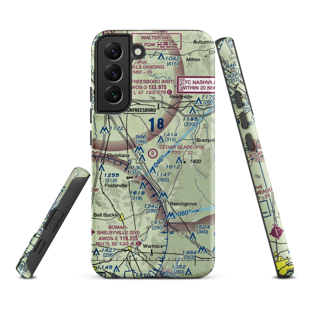Cedar Glade Aerodrome (TN83) VFR Sectional Samsung Phone Case Samsung Galaxy S22 Plus model shown