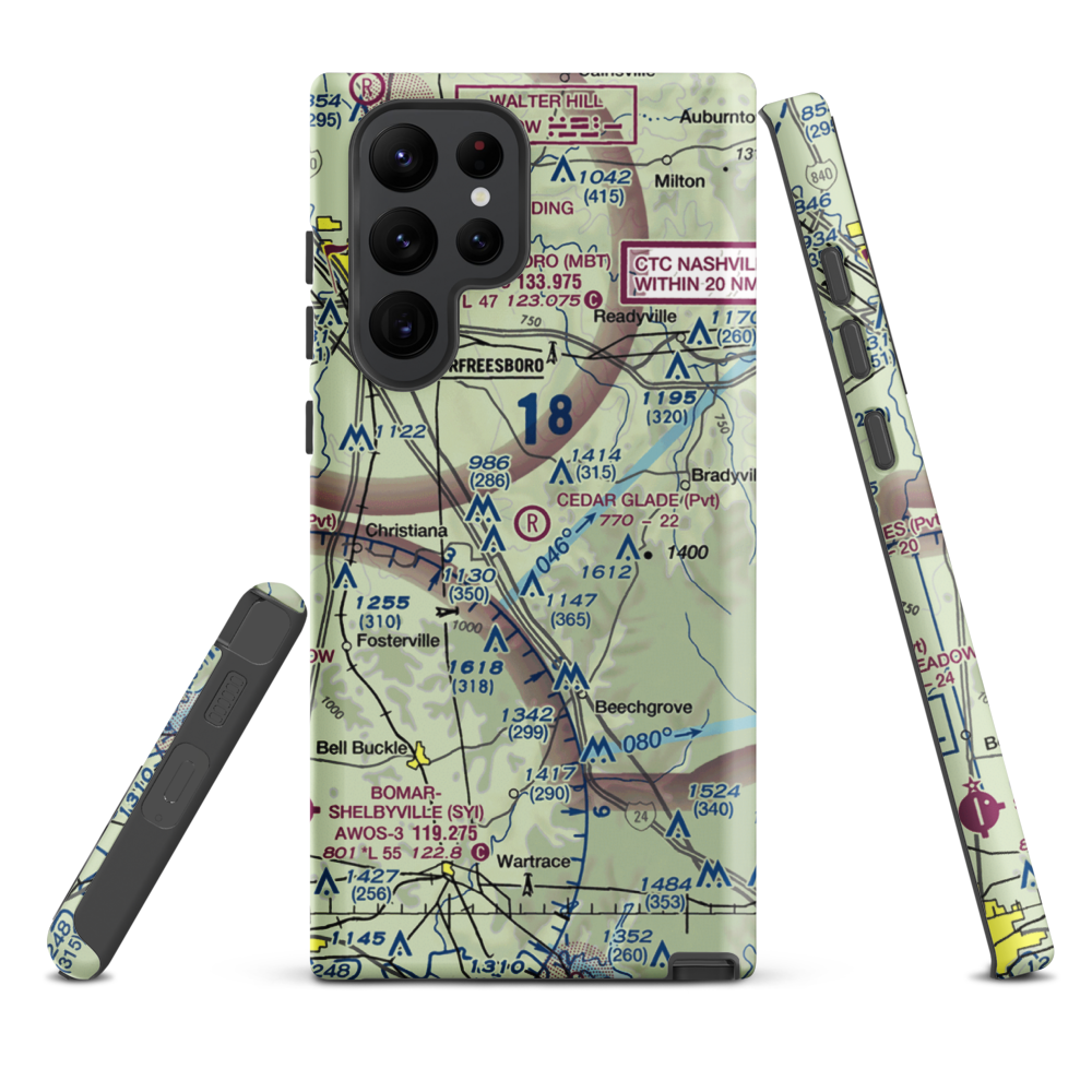 Cedar Glade Aerodrome (TN83) VFR Sectional Samsung Phone Case Samsung Galaxy S22 Ultra model shown