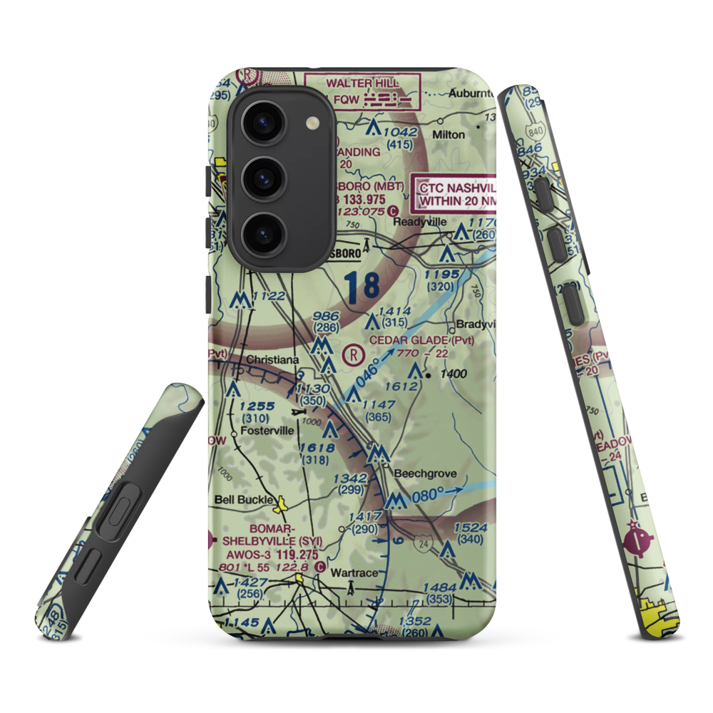 Cedar Glade Aerodrome (TN83) VFR Sectional Samsung Phone Case Samsung Galaxy S23 Plus model shown