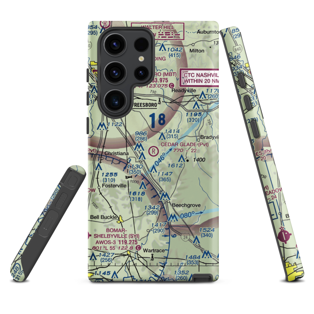 Cedar Glade Aerodrome (TN83) VFR Sectional Samsung Phone Case Samsung Galaxy S23 Ultra model shown