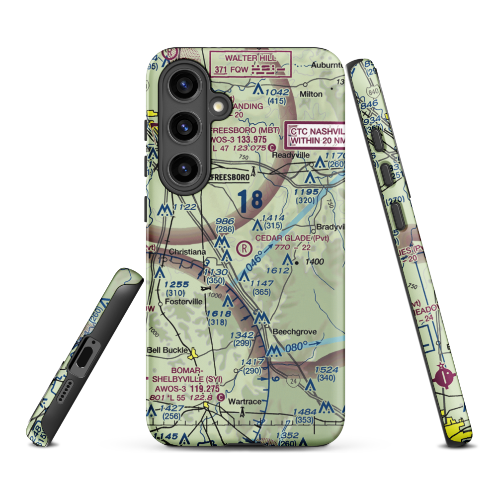 Cedar Glade Aerodrome (TN83) VFR Sectional Samsung Phone Case Samsung Galaxy S24 Plus model shown