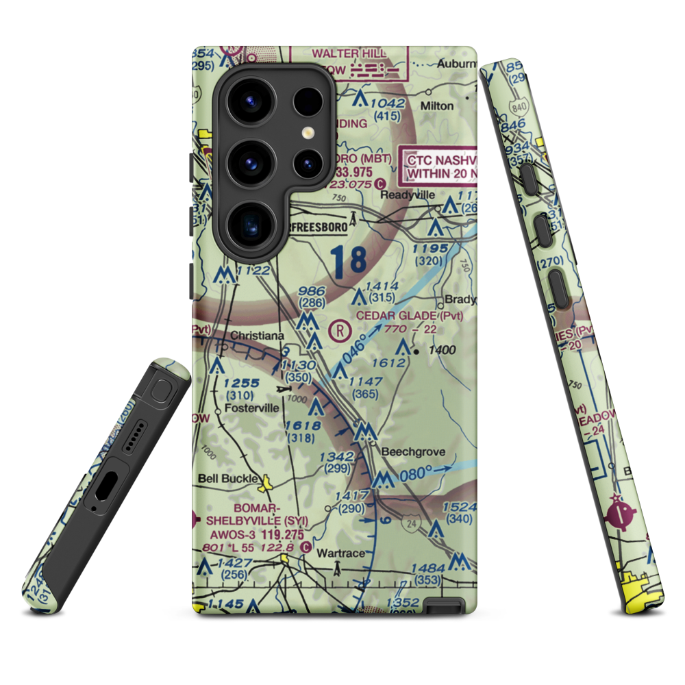 Cedar Glade Aerodrome (TN83) VFR Sectional Samsung Phone Case Samsung Galaxy S24 Ultra model shown