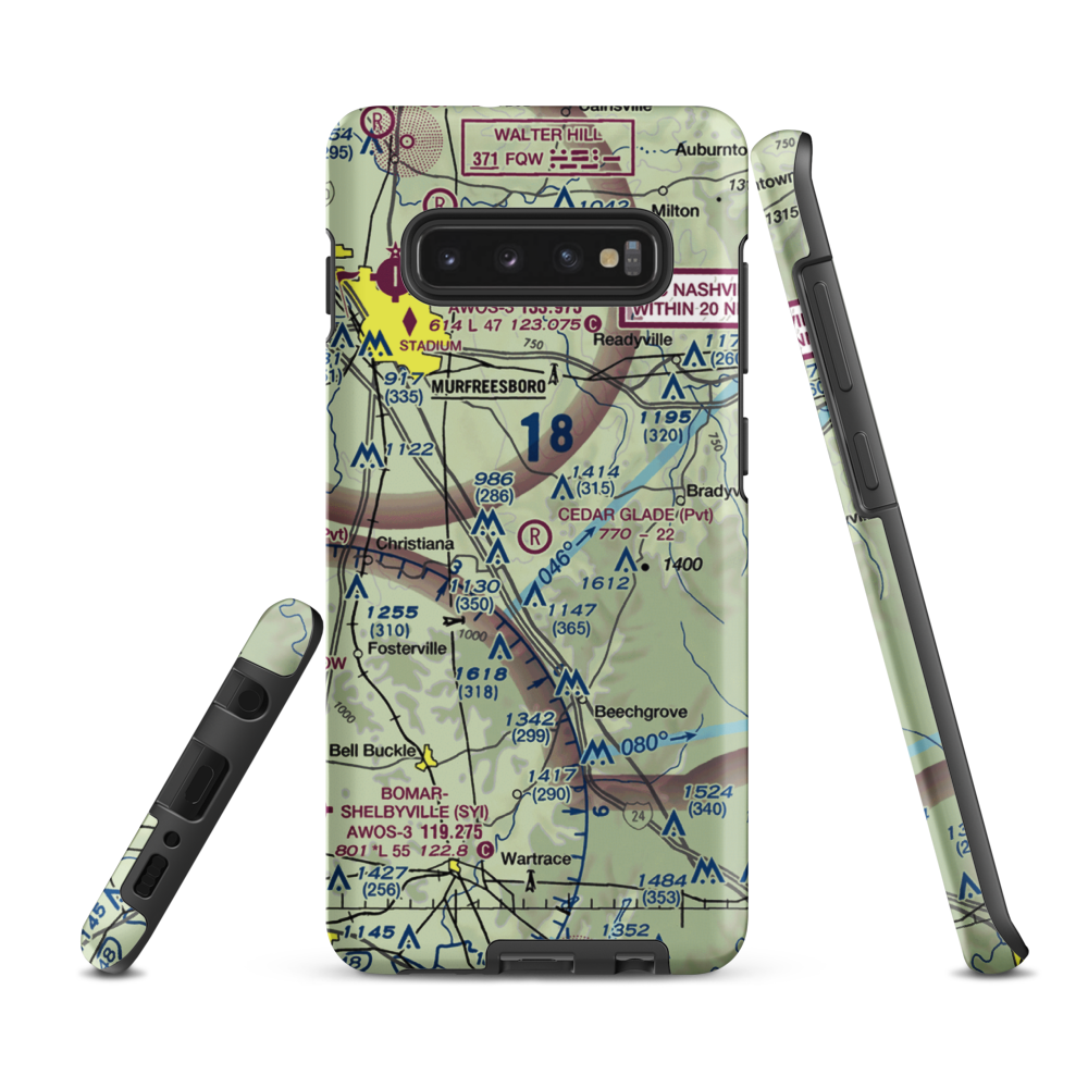 Cedar Glade Aerodrome (TN83) VFR Sectional Samsung Phone Case Samsung Galaxy S10 Plus model shown