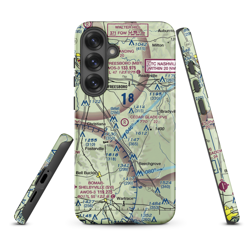 Cedar Glade Aerodrome (TN83) VFR Sectional Samsung Phone Case Samsung Galaxy S25 Plus model shown