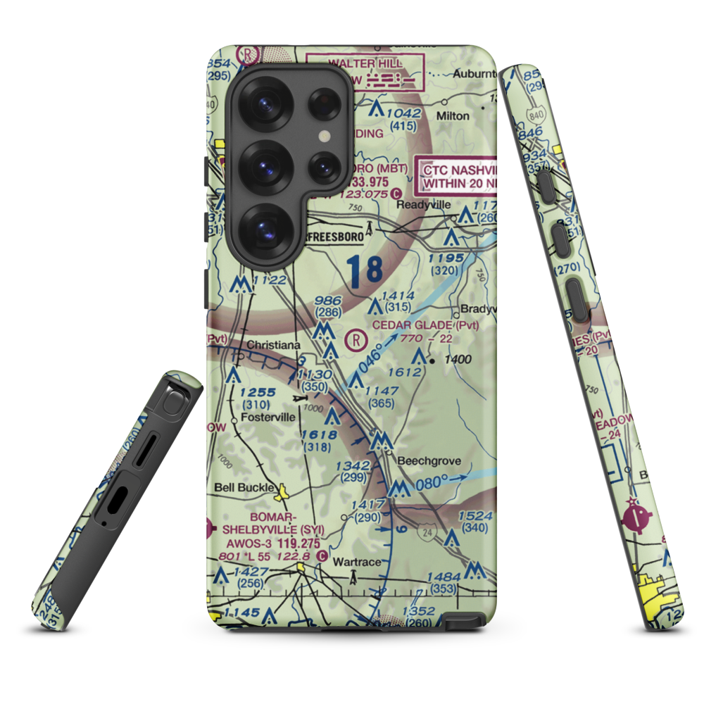 Cedar Glade Aerodrome (TN83) VFR Sectional Samsung Phone Case Samsung Galaxy S25 Ultra model shown