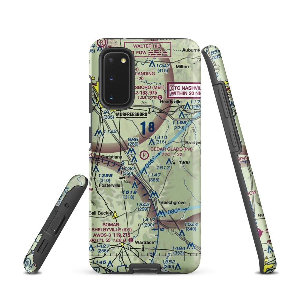 Cedar Glade Aerodrome (TN83) VFR Sectional Samsung Phone Case Samsung Galaxy S20 model shown