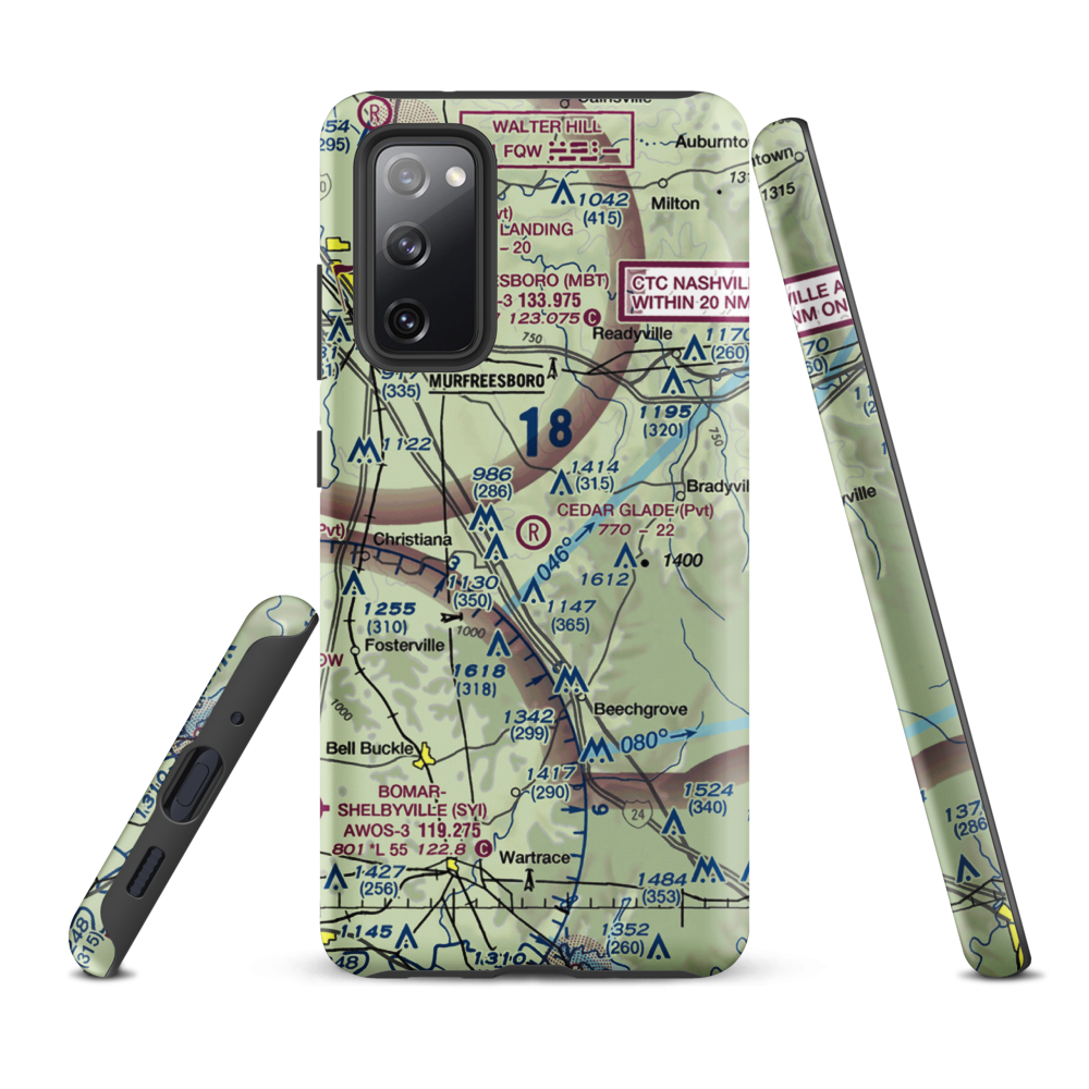 Cedar Glade Aerodrome (TN83) VFR Sectional Samsung Phone Case Samsung Galaxy S20 FE model shown