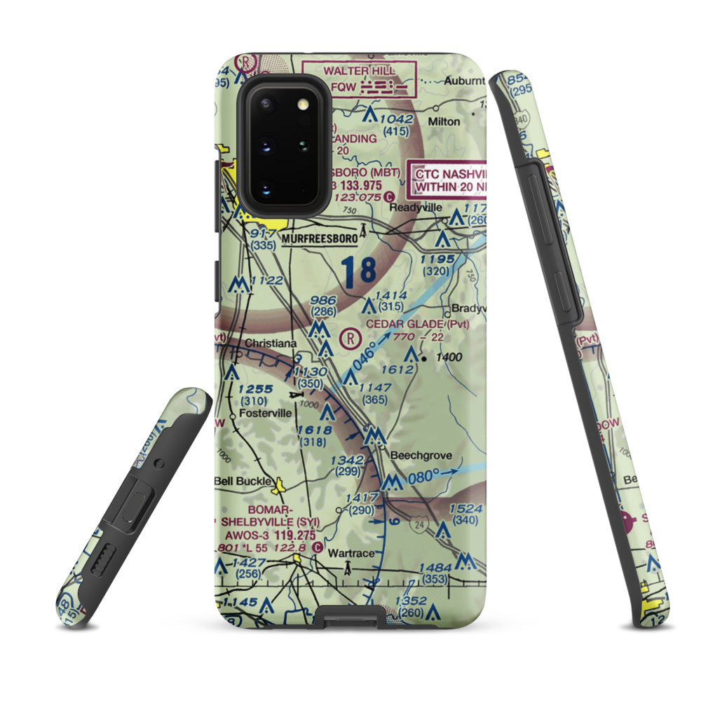 Cedar Glade Aerodrome (TN83) VFR Sectional Samsung Phone Case Samsung Galaxy S20 Plus model shown