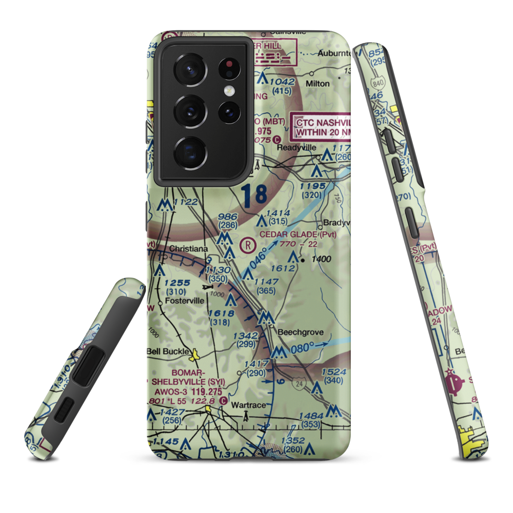 Cedar Glade Aerodrome (TN83) VFR Sectional Samsung Phone Case Samsung Galaxy S21 Ultra model shown