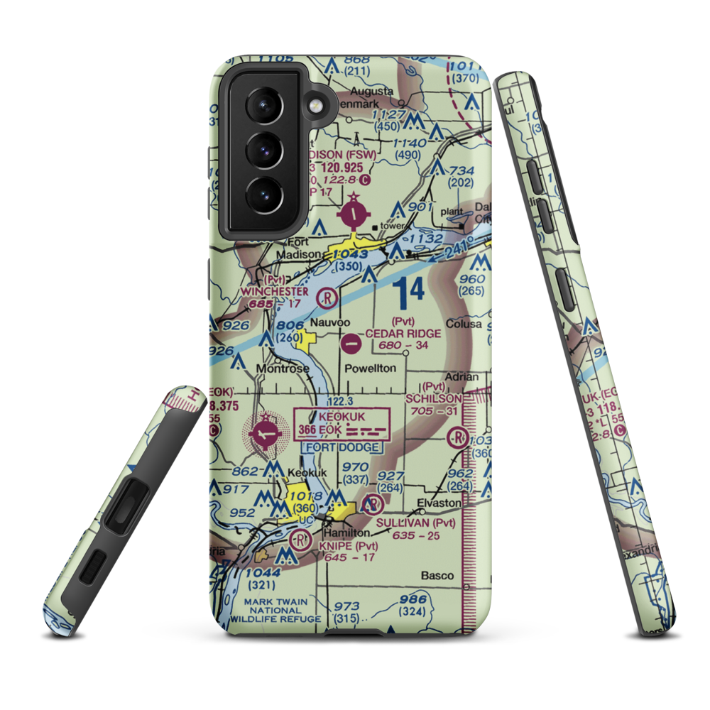 Cedar Ridge Airport (9IS0) VFR Sectional Samsung Phone Case Samsung Galaxy S21 Plus model shown