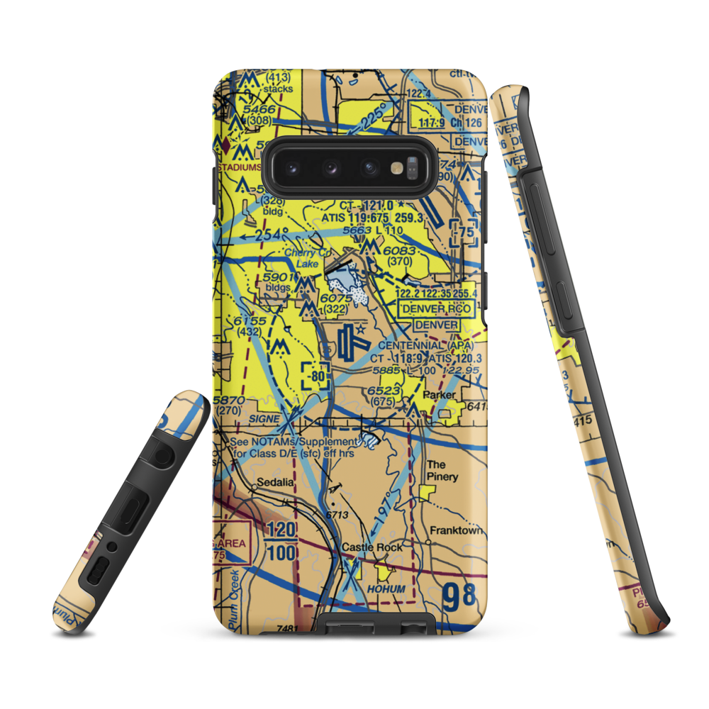 Centennial Airport (APA) VFR Sectional Samsung Phone Case Samsung Galaxy S10e model shown