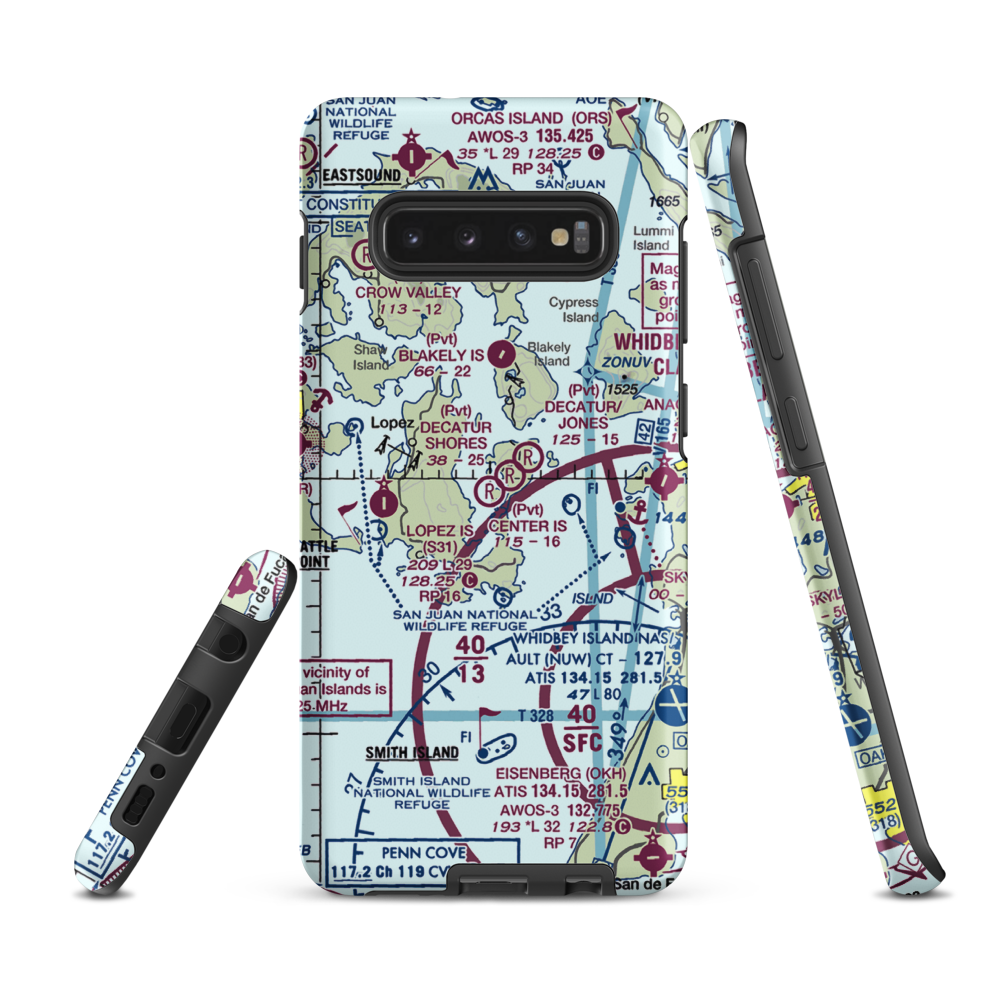 Center Island Airport (78WA) VFR Sectional Samsung Phone Case Samsung Galaxy S10 Plus model shown