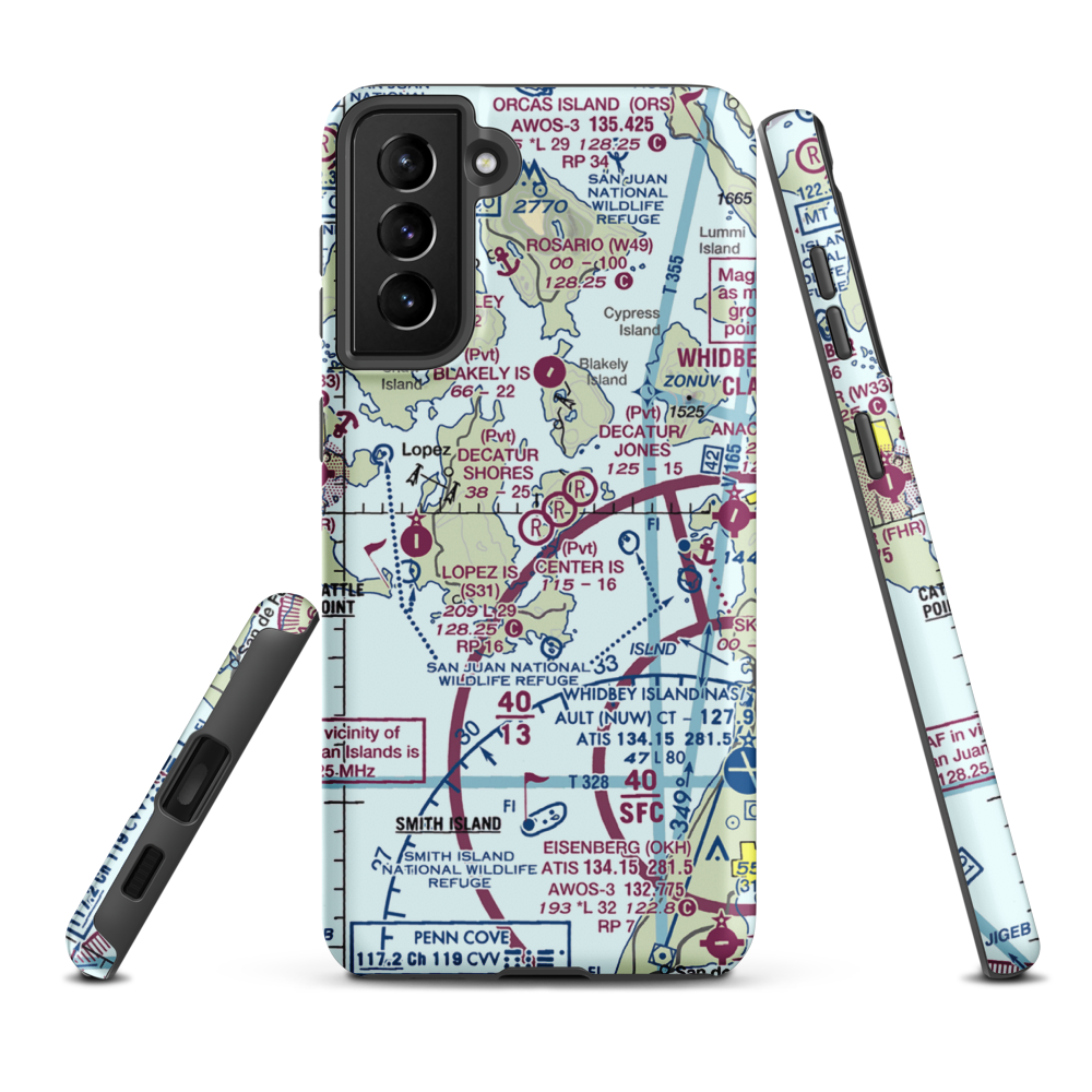 Center Island Airport (78WA) VFR Sectional Samsung Phone Case Samsung Galaxy S21 FE model shown