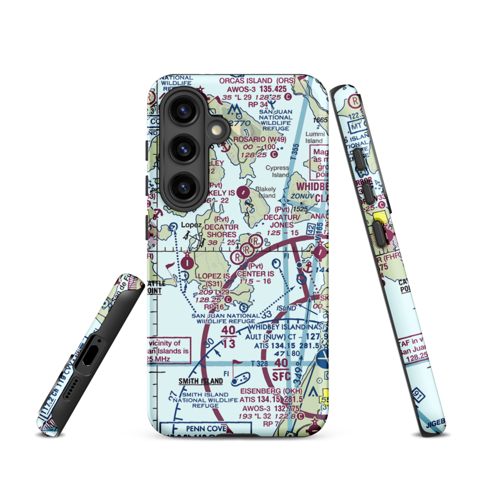 Center Island Airport (CWS) VFR Sectional Samsung Phone Case Samsung Galaxy S24 model shown