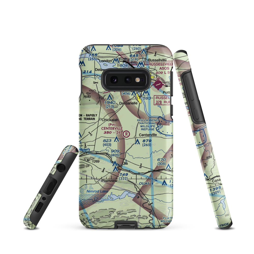 Centerville Airstrip (AR03) VFR Sectional Samsung Phone Case Samsung Galaxy S10 Plus model shown