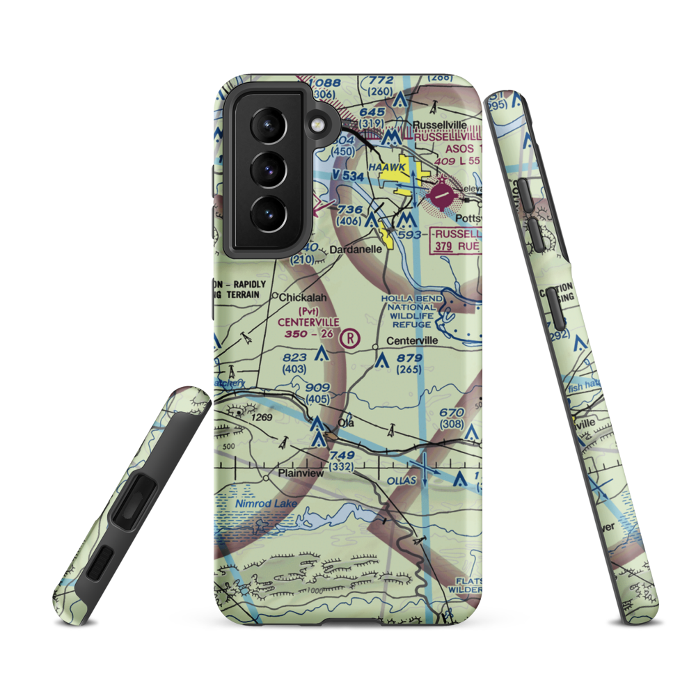 Centerville Airstrip (AR03) VFR Sectional Samsung Phone Case Samsung Galaxy S21 FE model shown