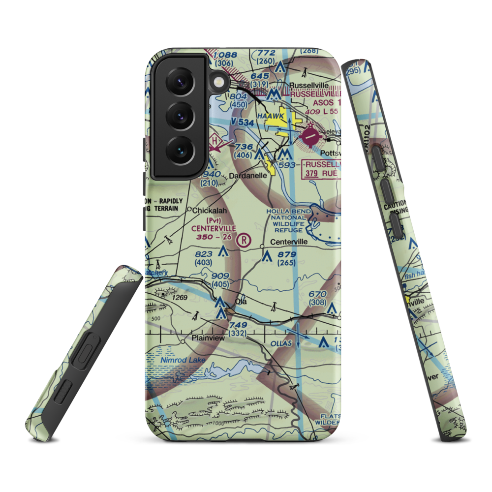 Centerville Airstrip (AR03) VFR Sectional Samsung Phone Case Samsung Galaxy S22 Plus model shown
