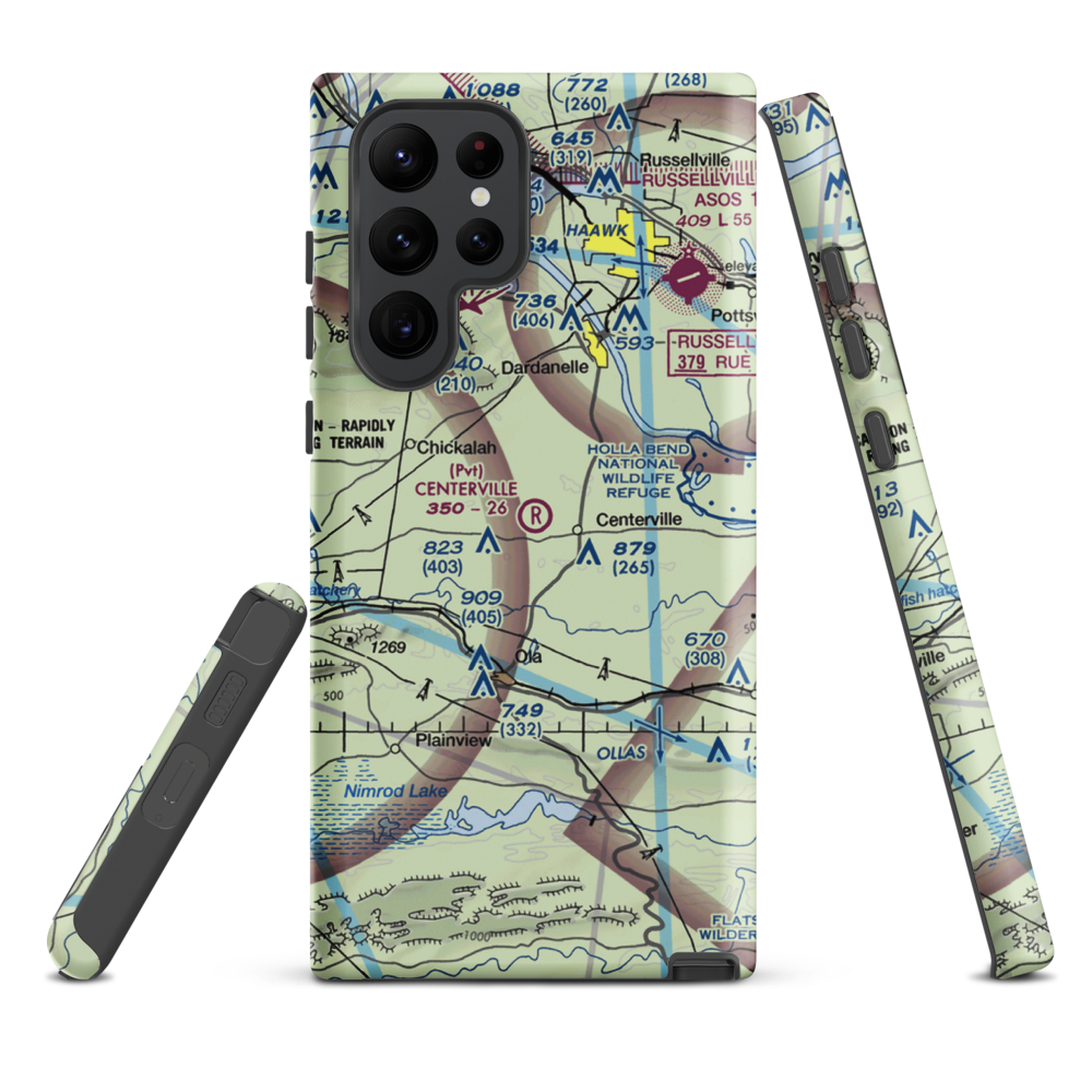 Centerville Airstrip (AR03) VFR Sectional Samsung Phone Case Samsung Galaxy S22 Ultra model shown