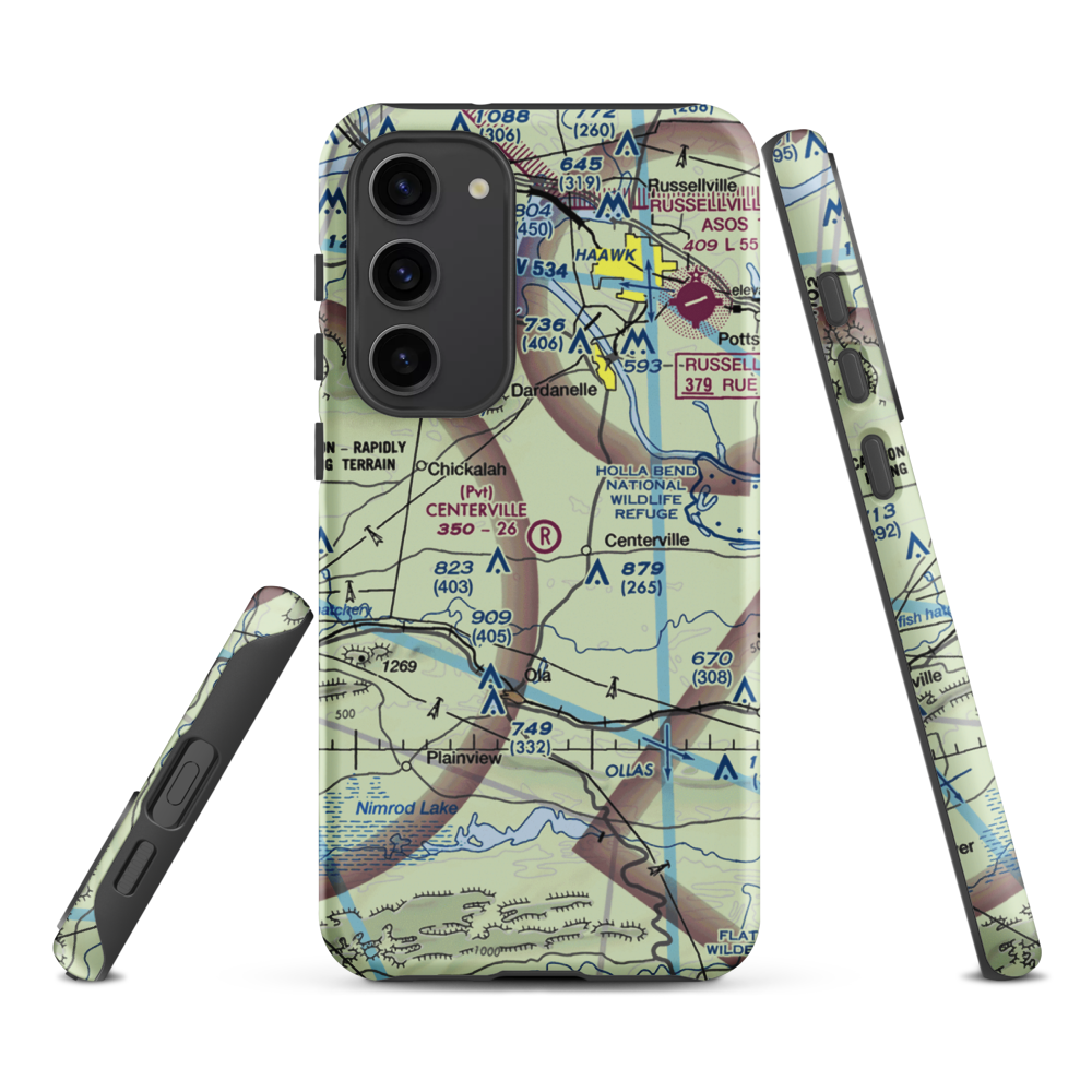 Centerville Airstrip (AR03) VFR Sectional Samsung Phone Case Samsung Galaxy S23 Plus model shown