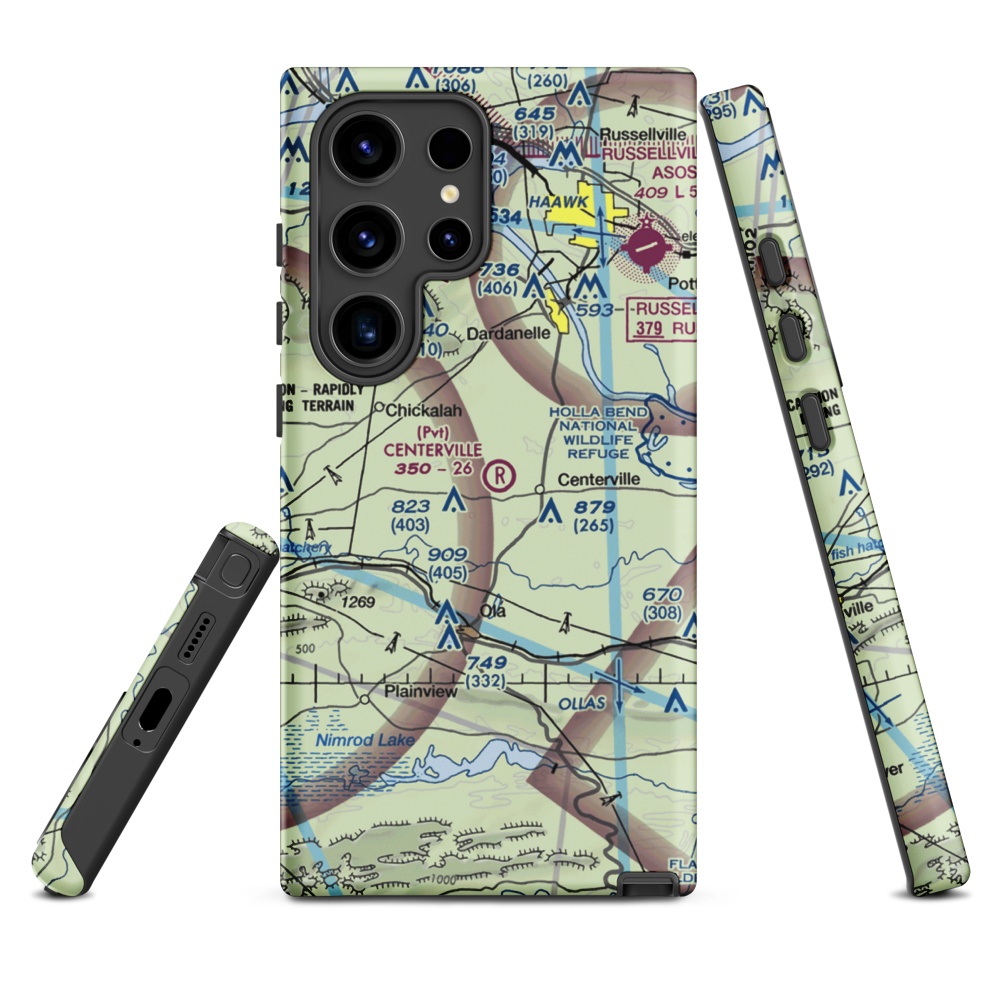 Centerville Airstrip (AR03) VFR Sectional Samsung Phone Case Samsung Galaxy S24 Ultra model shown