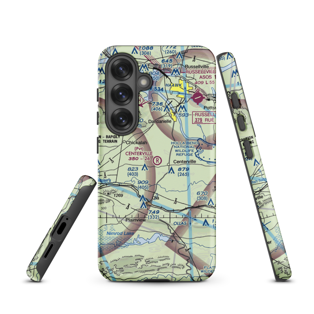 Centerville Airstrip (AR03) VFR Sectional Samsung Phone Case Samsung Galaxy S25 model shown