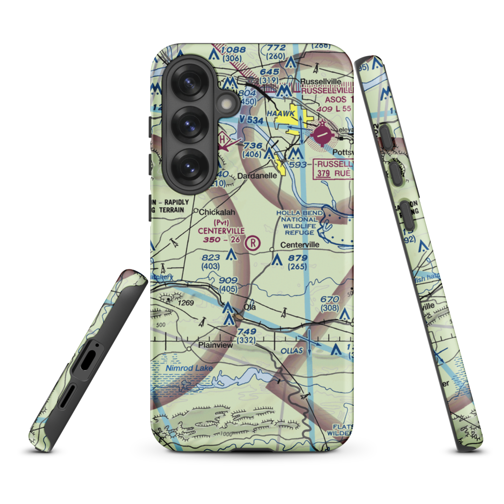 Centerville Airstrip (AR03) VFR Sectional Samsung Phone Case Samsung Galaxy S25 Plus model shown