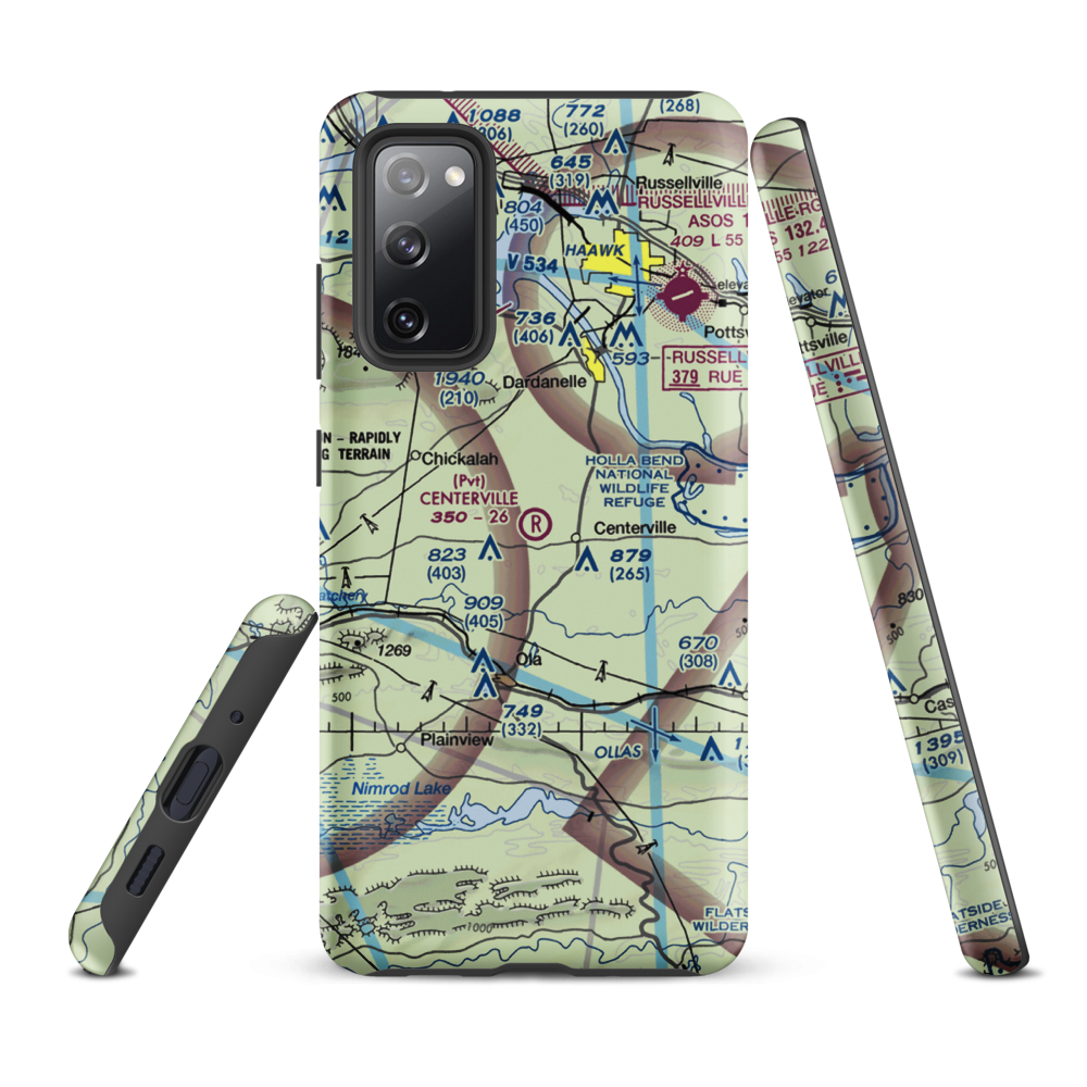 Centerville Airstrip (AR03) VFR Sectional Samsung Phone Case Samsung Galaxy S20 FE model shown