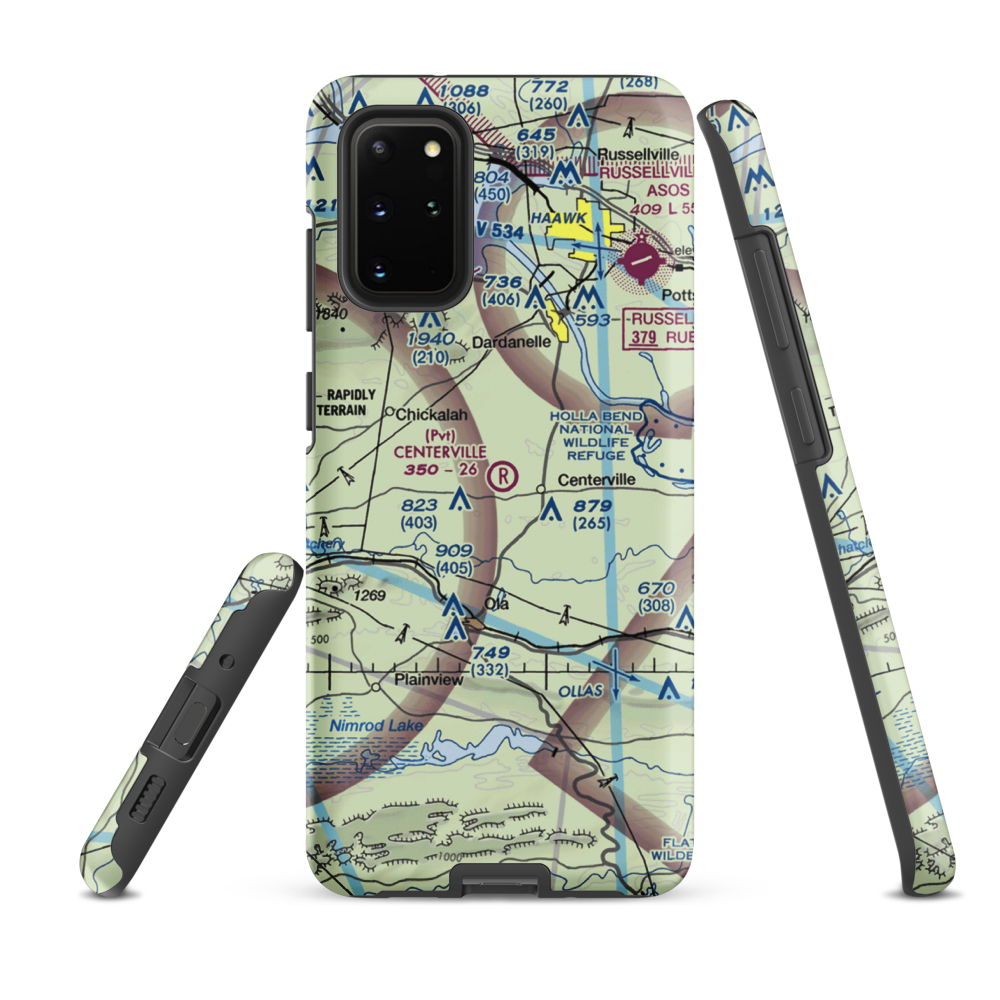 Centerville Airstrip (AR03) VFR Sectional Samsung Phone Case Samsung Galaxy S20 Plus model shown