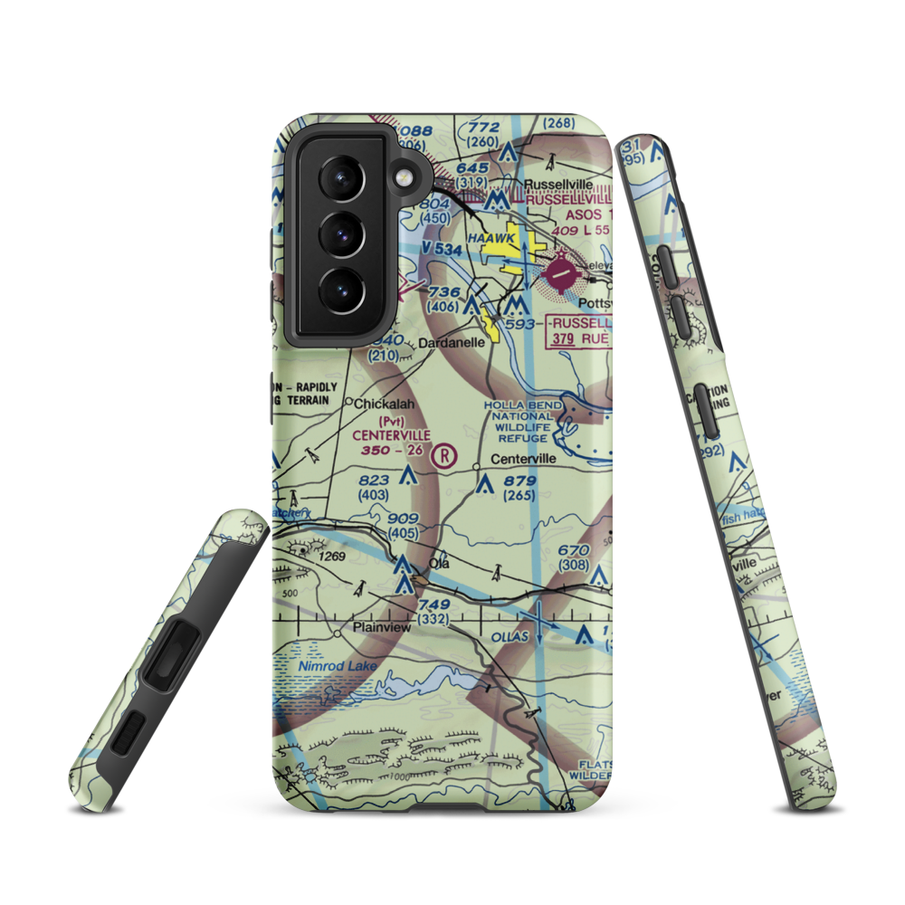 Centerville Airstrip (AR03) VFR Sectional Samsung Phone Case Samsung Galaxy S21 model shown