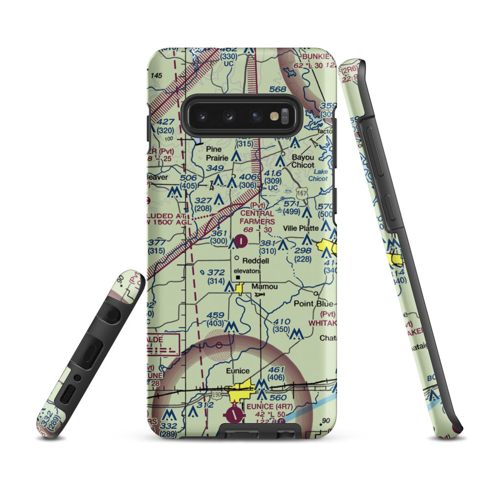 Central Farmers Coop Airport (LA25) VFR Sectional Samsung Phone Case Samsung Galaxy S10 Plus model shown