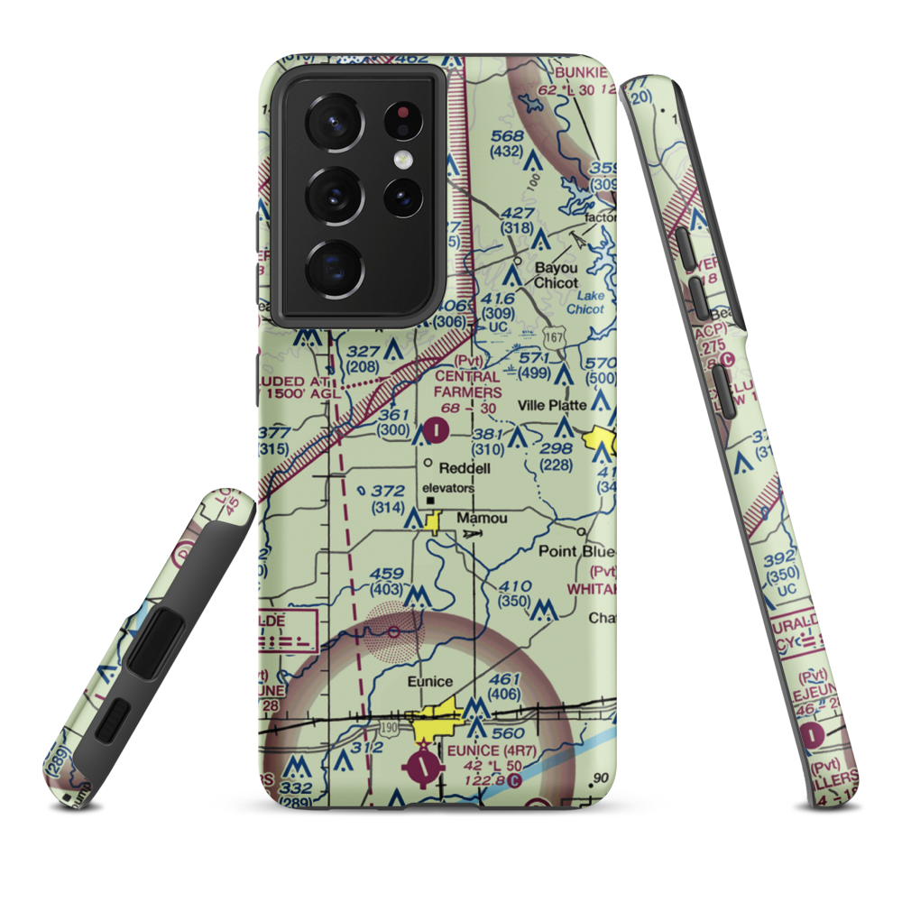 Central Farmers Coop Airport (LA25) VFR Sectional Samsung Phone Case Samsung Galaxy S21 Ultra model shown