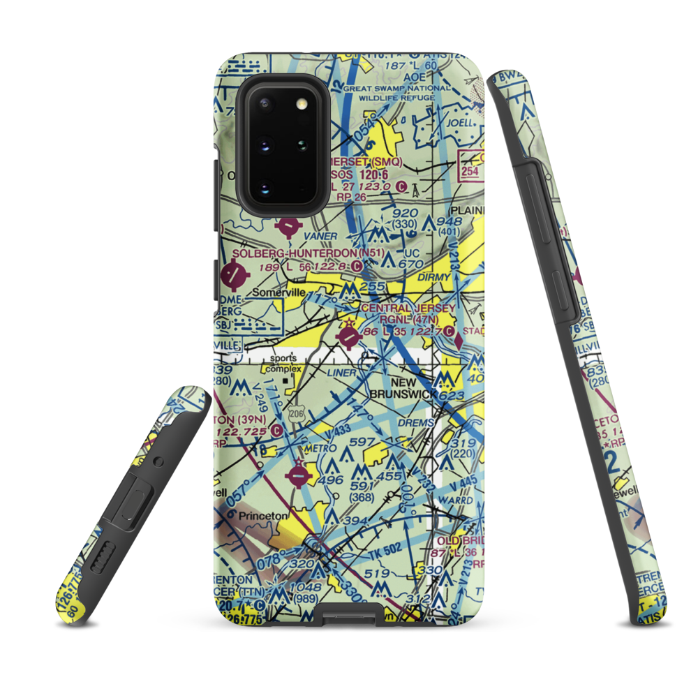 Central Jersey Regional Airport (47N) VFR Sectional Samsung Phone Case Samsung Galaxy S20 Plus model shown