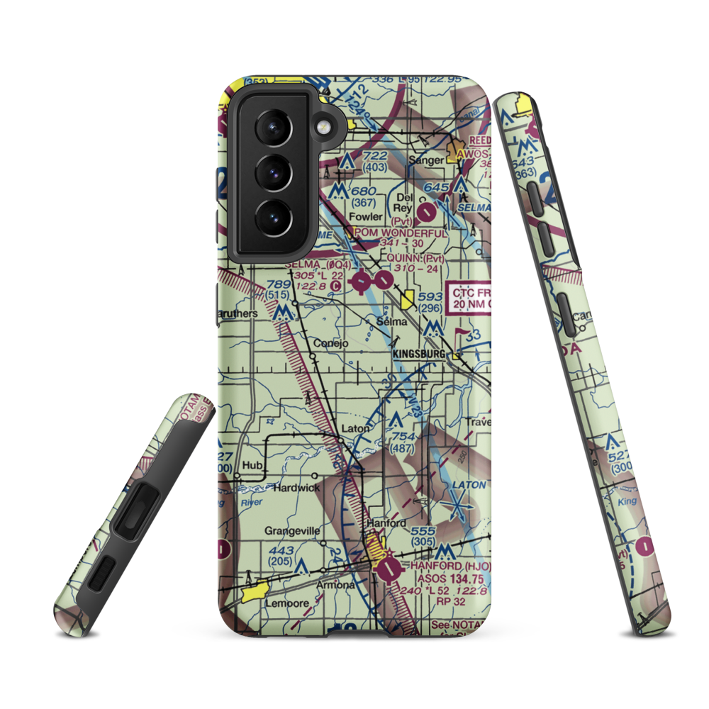 Central Valley Aviation Inc Airport (CA40) VFR Sectional Samsung Phone Case Samsung Galaxy S21 FE model shown