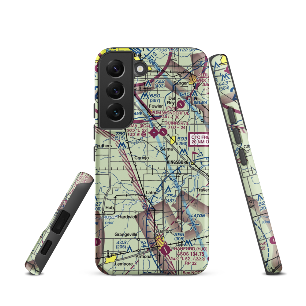 Central Valley Aviation Inc Airport (CA40) VFR Sectional Samsung Phone Case Samsung Galaxy S22 model shown
