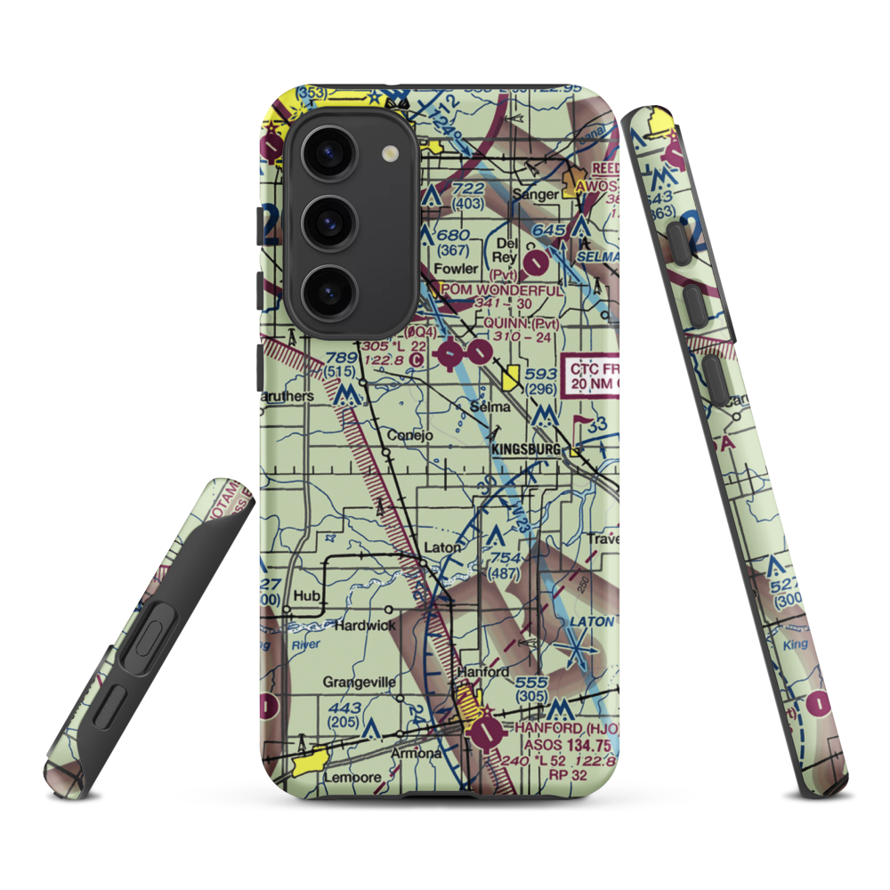 Central Valley Aviation Inc Airport (CA40) VFR Sectional Samsung Phone Case Samsung Galaxy S23 Plus model shown