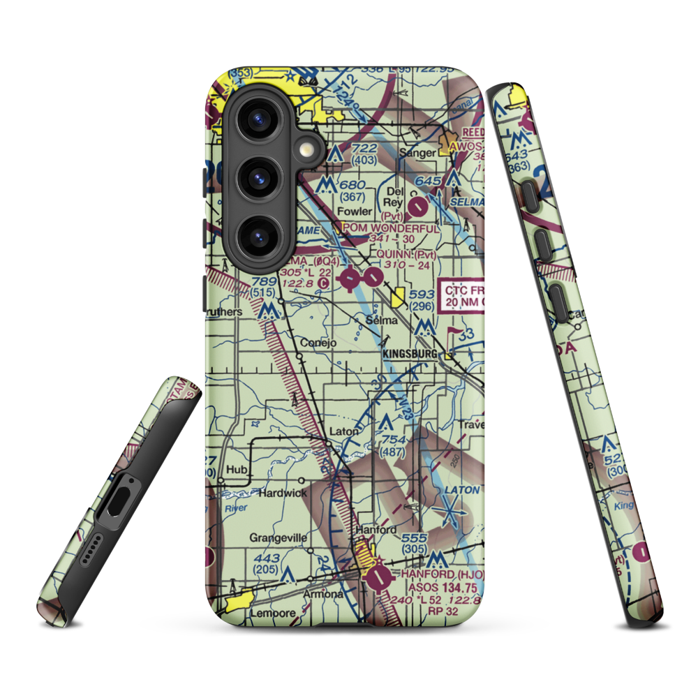 Central Valley Aviation Inc Airport (CA40) VFR Sectional Samsung Phone Case Samsung Galaxy S24 Plus model shown
