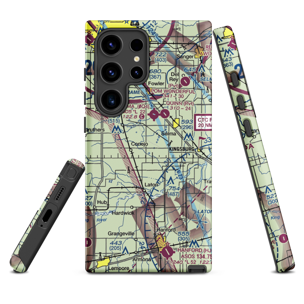 Central Valley Aviation Inc Airport (CA40) VFR Sectional Samsung Phone Case Samsung Galaxy S24 Ultra model shown
