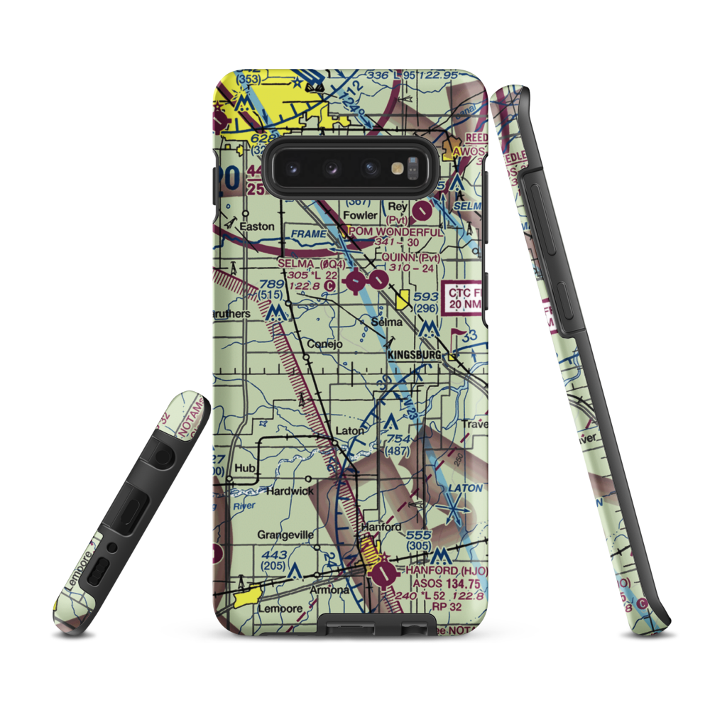 Central Valley Aviation Inc Airport (CA40) VFR Sectional Samsung Phone Case Samsung Galaxy S10 Plus model shown