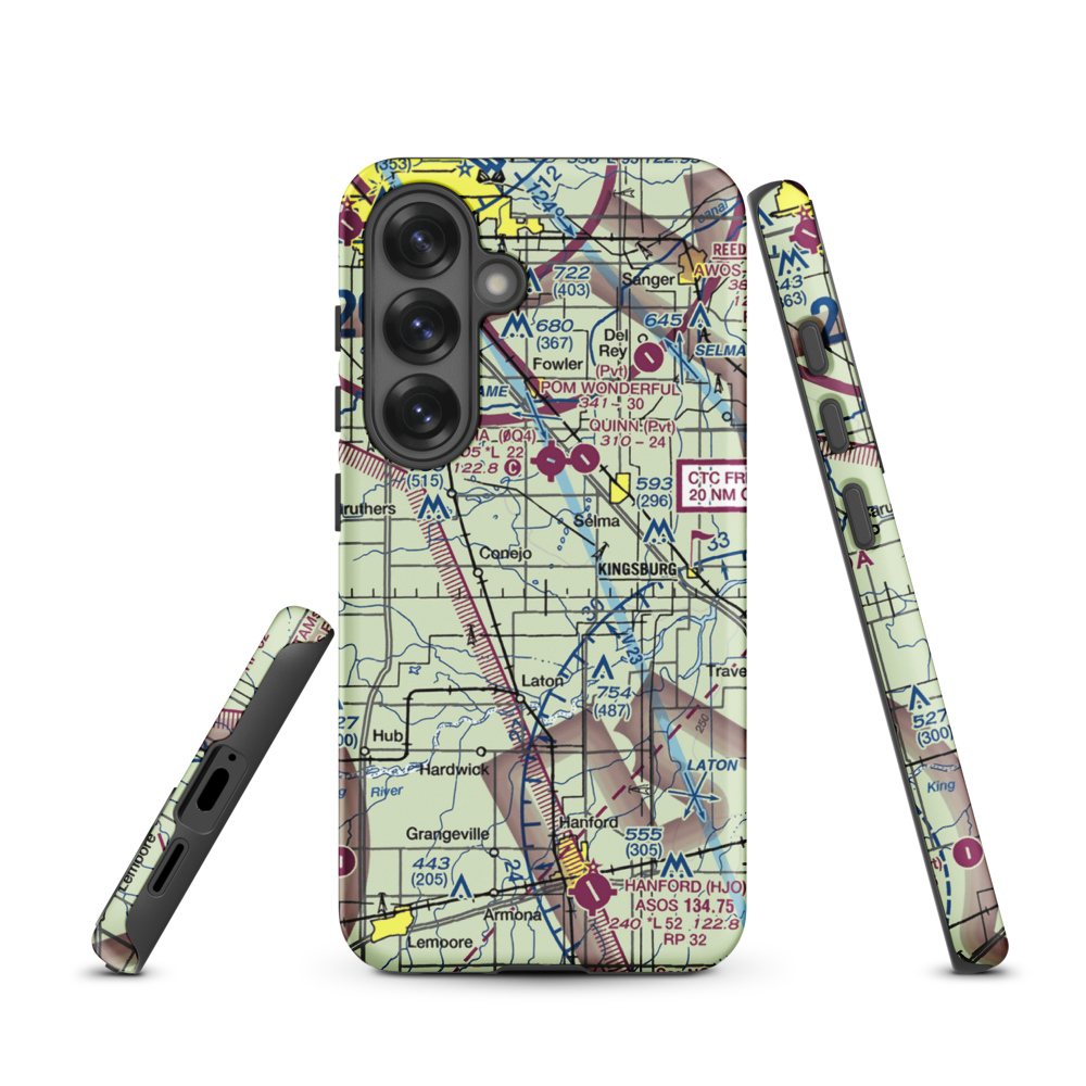 Central Valley Aviation Inc Airport (CA40) VFR Sectional Samsung Phone Case Samsung Galaxy S25 model shown