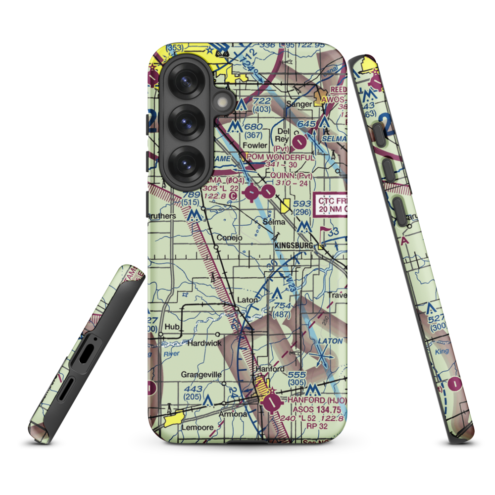 Central Valley Aviation Inc Airport (CA40) VFR Sectional Samsung Phone Case Samsung Galaxy S25 Plus model shown