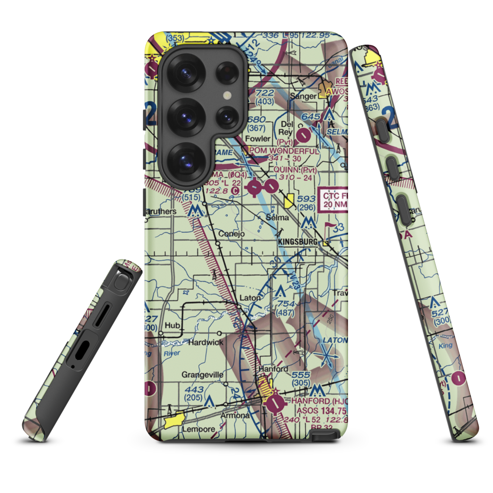 Central Valley Aviation Inc Airport (CA40) VFR Sectional Samsung Phone Case Samsung Galaxy S25 Ultra model shown