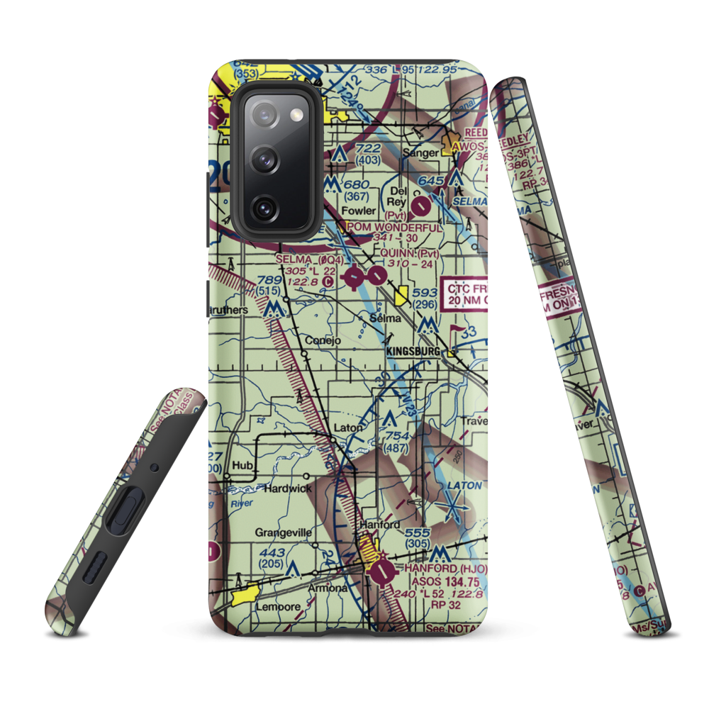 Central Valley Aviation Inc Airport (CA40) VFR Sectional Samsung Phone Case Samsung Galaxy S20 FE model shown