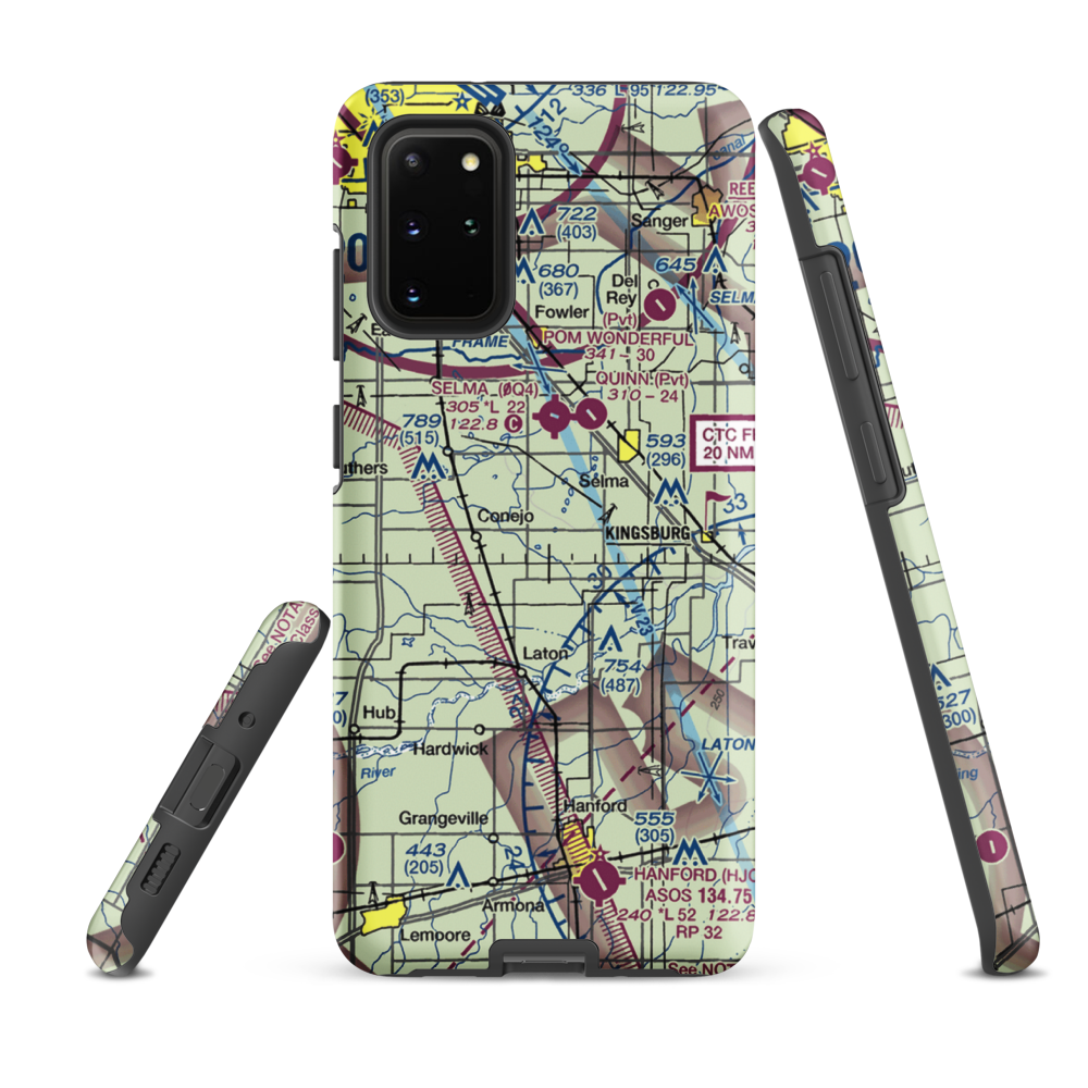 Central Valley Aviation Inc Airport (CA40) VFR Sectional Samsung Phone Case Samsung Galaxy S20 Plus model shown