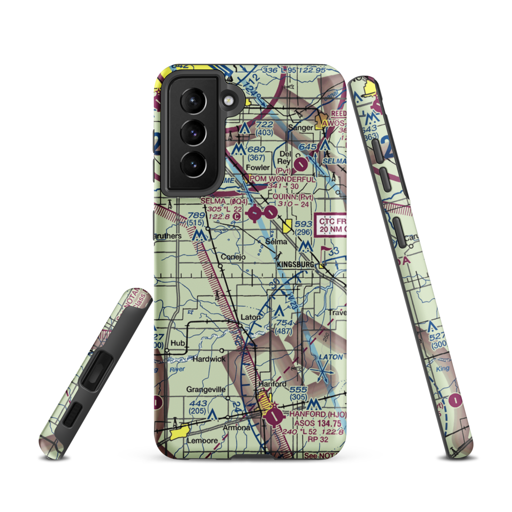 Central Valley Aviation Inc Airport (CA40) VFR Sectional Samsung Phone Case Samsung Galaxy S21 model shown